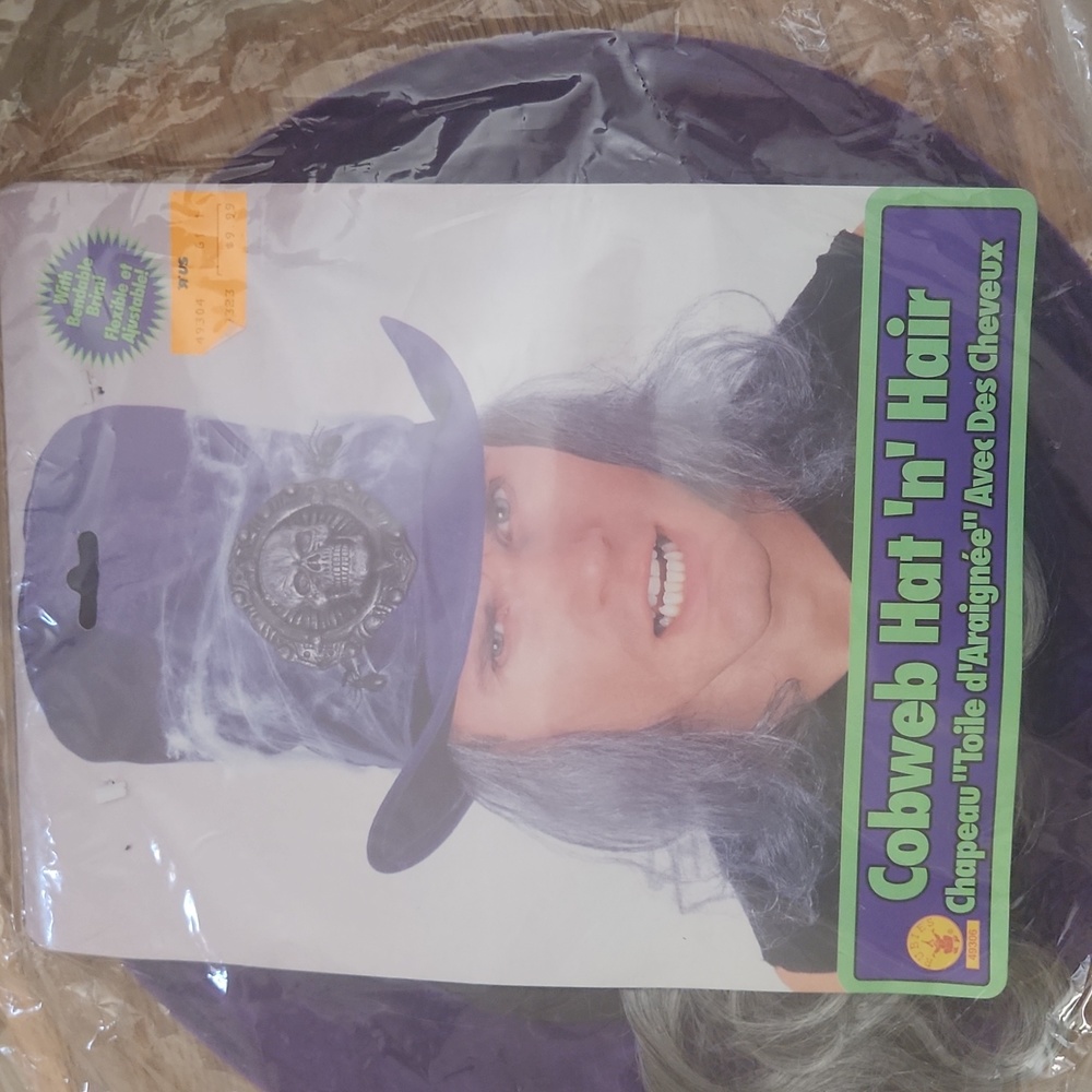 Purple Hat with grey wig